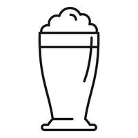 Tall glass of beer with foam on top minimalist icon vector