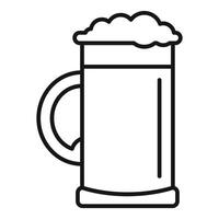 Glass of beer with foam minimalist icon showing refreshing beverage vector