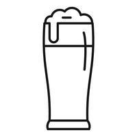 Glass of beer with foam minimalist icon depicting refreshing beverage vector