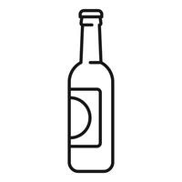 Glass bottle with crown cap showing a beer label vector