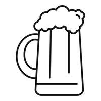 Tall glass of beer with foam minimalist icon design vector