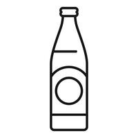 Minimalist line drawing of a soda bottle with blank label vector