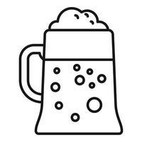 Beer mug with foam outline icon representing beverages and pub culture vector