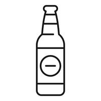 Minimalist icon of a beer bottle with blank label for branding vector