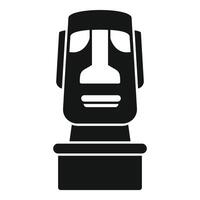 Easter island moai ancient stone statue is standing on a pedestal vector