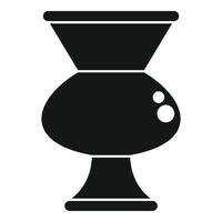 Chemistry flask standing with two bubbles icon simple style vector
