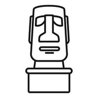 Easter island moai stone head statue standing on platform vector