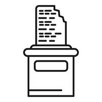 Office shredder destroying document with confidential code vector