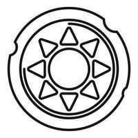 Round ornament depicting stylized sun with triangles vector