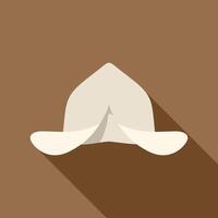 White cocked hat with long shadow on brown background vector