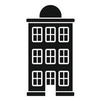 Old european building with observatory dome icon simple style vector