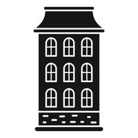 Amsterdam canal house facade with three rows of windows vector