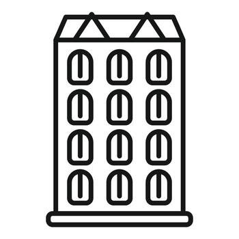 edificio debajo construcción con andamio siendo construido vector