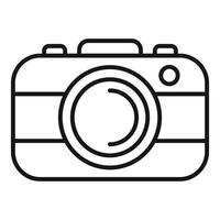 Line art icon of a camera capturing memories vector