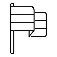 Simple line icon of a flag waving in the wind vector
