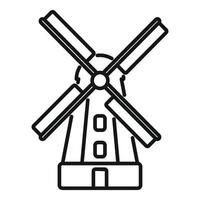 Classic dutch windmill rotating and generating green energy vector