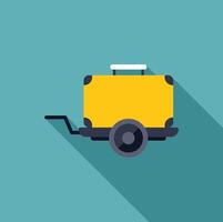 Luggage trolley being pulled from side view on green background vector