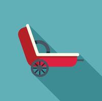 Red wagon presenting pulling concept on blue background vector