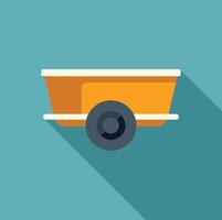 Small empty trailer isolated on blue background icon vector