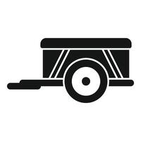 Trailer with one wheel standing on white background vector
