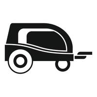 Small covered trailer for bicycle is being used for transportation vector