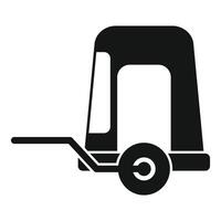 Airport luggage cart standing with handle extended for baggage vector