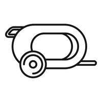 Circus cannon shooting icon showing a performance using a big gun vector
