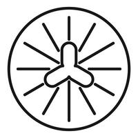 Ceiling fan rotating distributing cool airflow icon vector