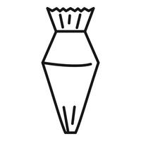 Pastry bag for decorating cakes and cookies in thin line style vector