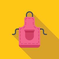 Pink apron with pocket on yellow background with long shadow vector