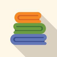 Stack of colorful folded clothes creating long shadow vector