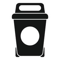 Black trash can with wheels and handle for sorting waste vector