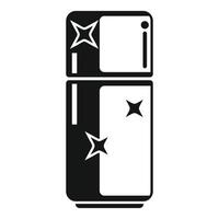 Clean and shiny refrigerator is sparkling clean after housework vector