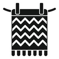 Fabric hanging on rope drying after washing icon, simple style vector