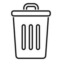 Garbage bin icon representing removing and deleting files vector