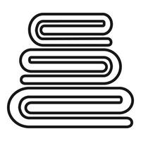 Stack of clean towels line art icon representing hygiene and housekeeping vector