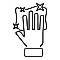 Hand cleaning, disinfecting, sanitizing with a sparkly clean feeling icon vector