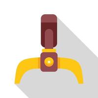 Robotic arm picking up object with long shadow vector
