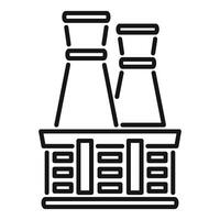 Nuclear power plant building generating clean energy line icon vector