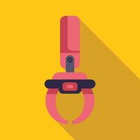 Robotic arm gripper picking up object minimalist illustration vector