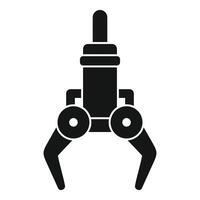 Industrial robot arm holding object with claws vector