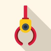 Robotic arm gripper holding nothing with two fingers open vector