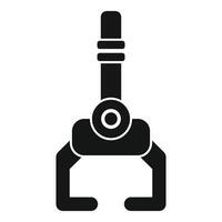 Robotic arm gripping with two claws open vector