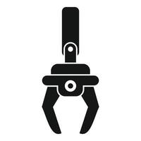 Industrial robot arm holding empty claw open wide vector