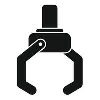 Industrial robot arm picking up object silhouette icon vector