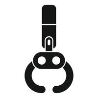 Robotic arm gripper holding object industrial automation icon vector