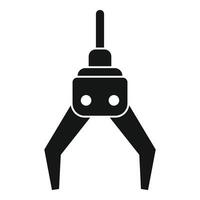 Robotic arm holding with two fingers open wide vector