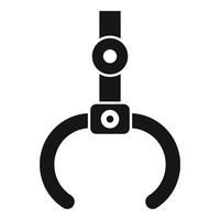 Robotic arm holding something using metal claws icon vector