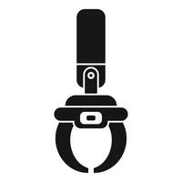 Robotic arm claw gripper holding component silhouette icon vector