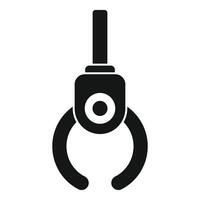 Robotic arm holding something with two fingers icon vector